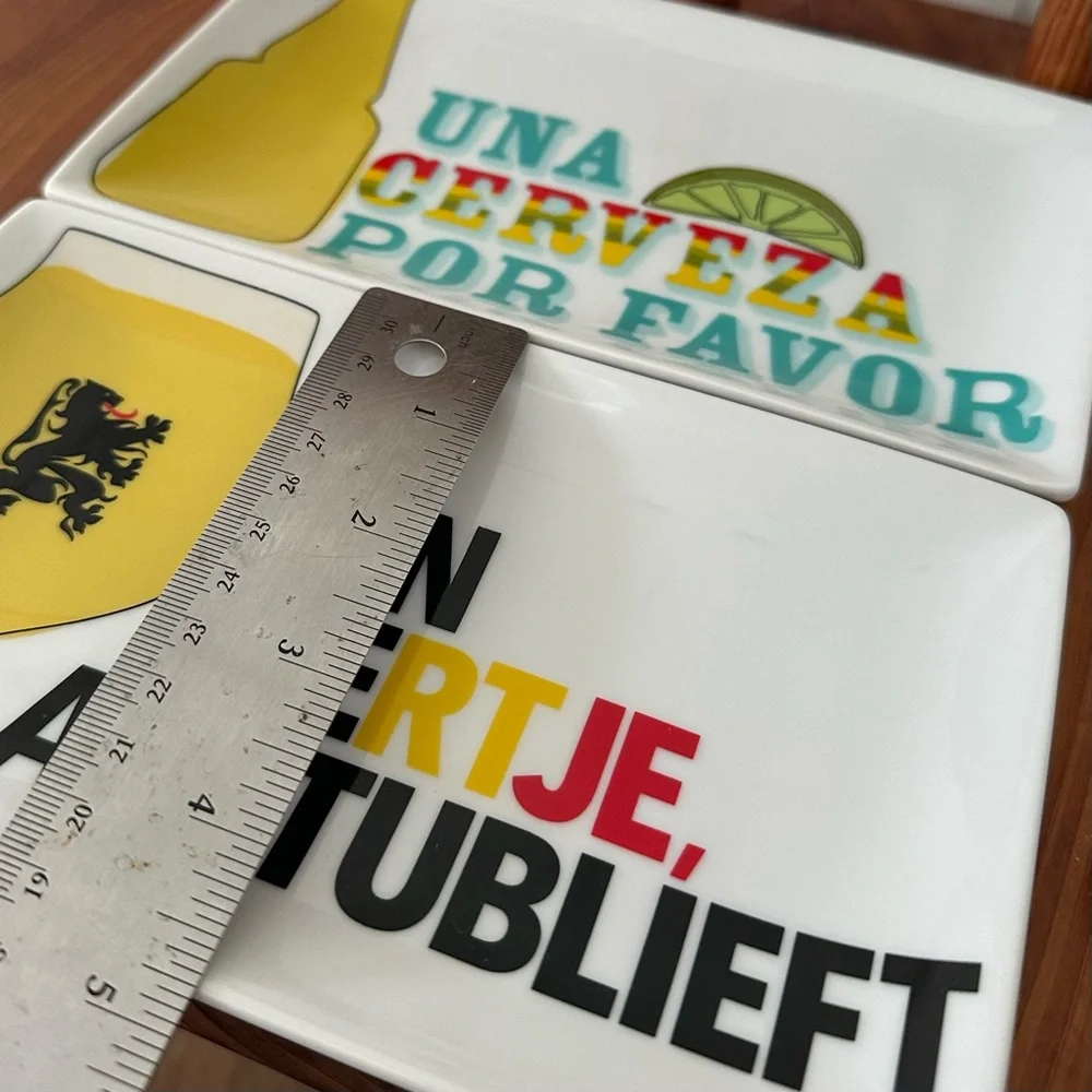 Set of 2 Crate & Barrel Beer Appetizer Plate Una Een